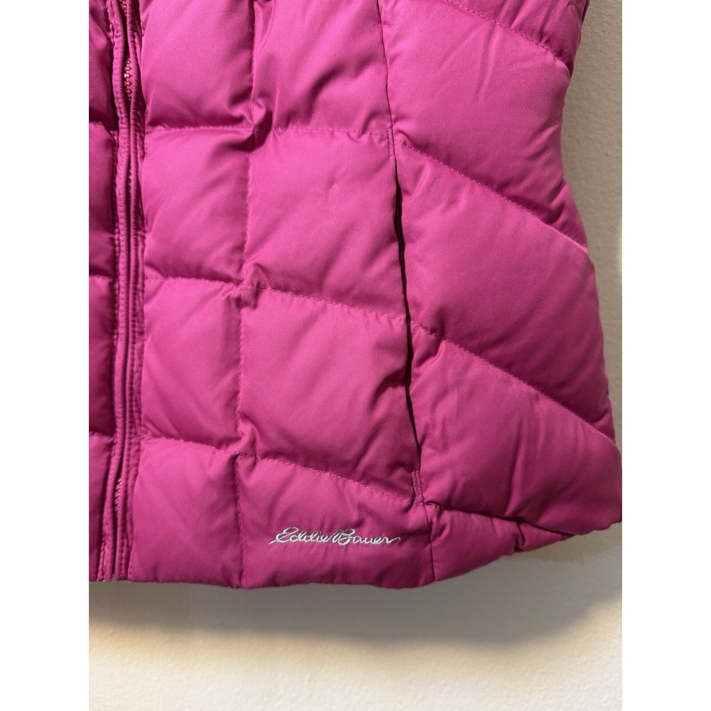 Eddie Bauer Goose Down Vest Womens Small Pink Premium EB650 Quilted Zip & Snap - Picture 5 of 9